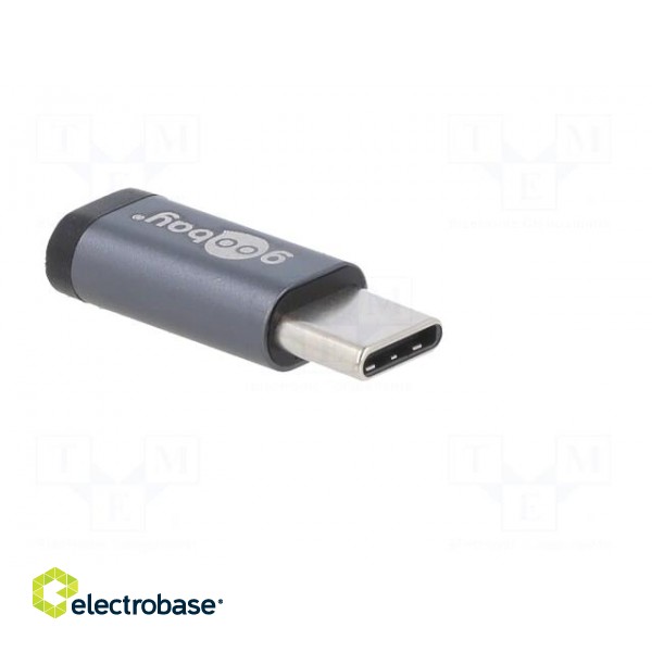 Adapter | OTG,USB 2.0 | USB B micro socket,USB C plug | grey paveikslėlis 8