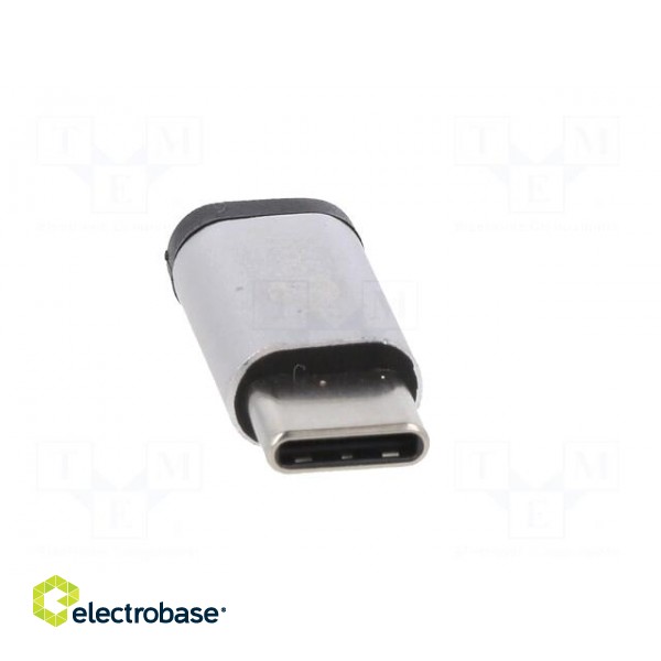 Adapter | OTG,USB 2.0 | USB B micro socket,USB C plug | silver paveikslėlis 9