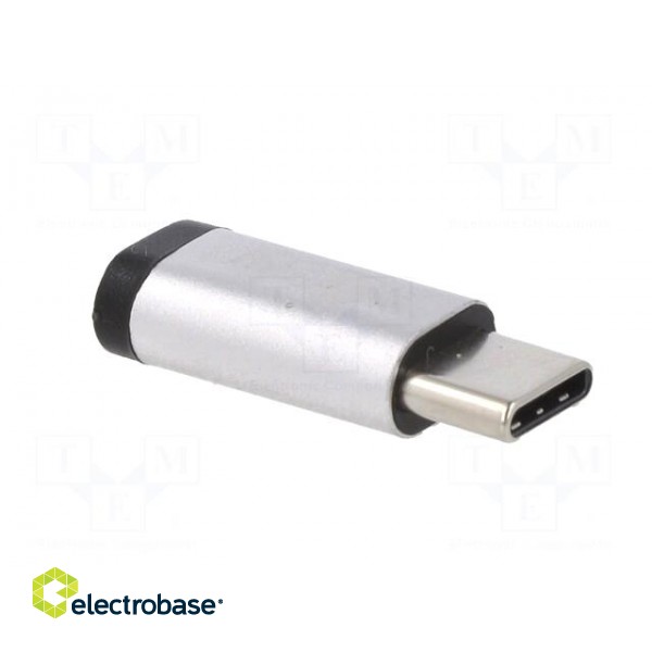 Adapter | OTG,USB 2.0 | USB B micro socket,USB C plug | silver фото 8