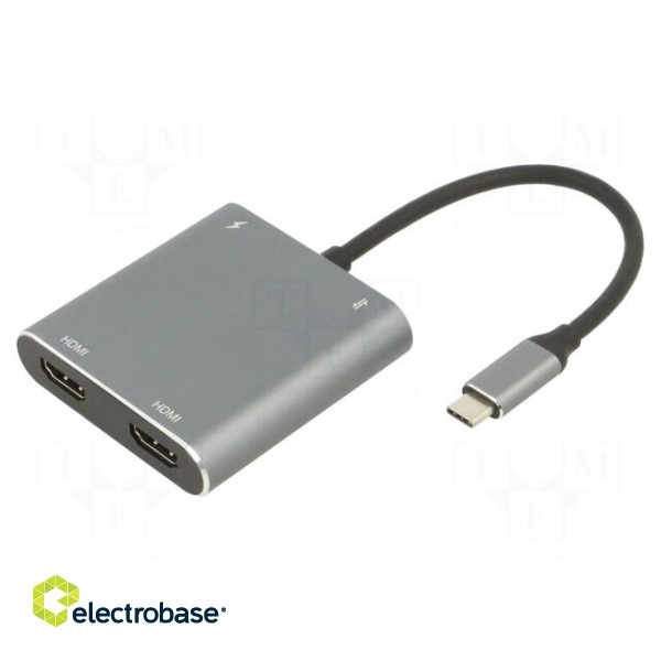 Adapter | OTG,USB 3.0 | nickel plated | 0.15m | black | 5Gbps | silver image 1