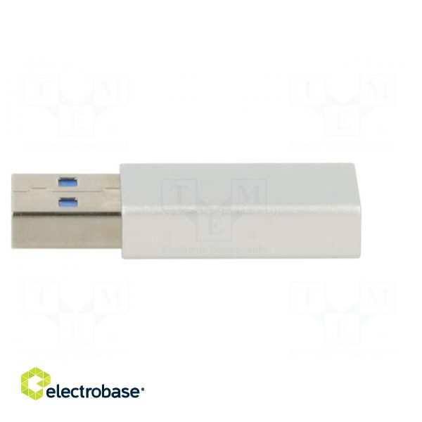 Adapter | OTG,USB 3.0 | USB A plug,USB C socket | 5Gbps | white | 3A фото 3