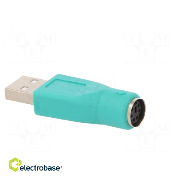 Adapter USB-PS2 | PS/2 socket,USB A plug | nickel plated | green фото 4