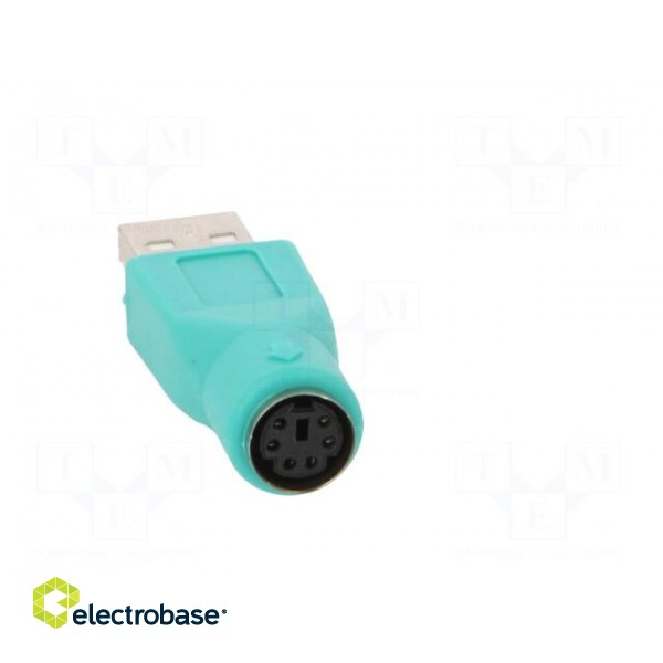Adapter USB-PS2 | PS/2 socket,USB A plug | nickel plated | green фото 5