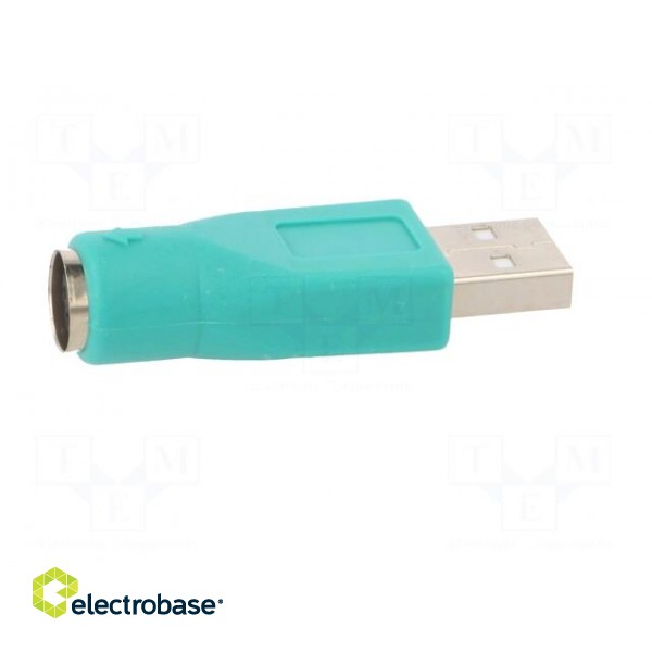 Adapter USB-PS2 | PS/2 socket,USB A plug | nickel plated | green фото 7