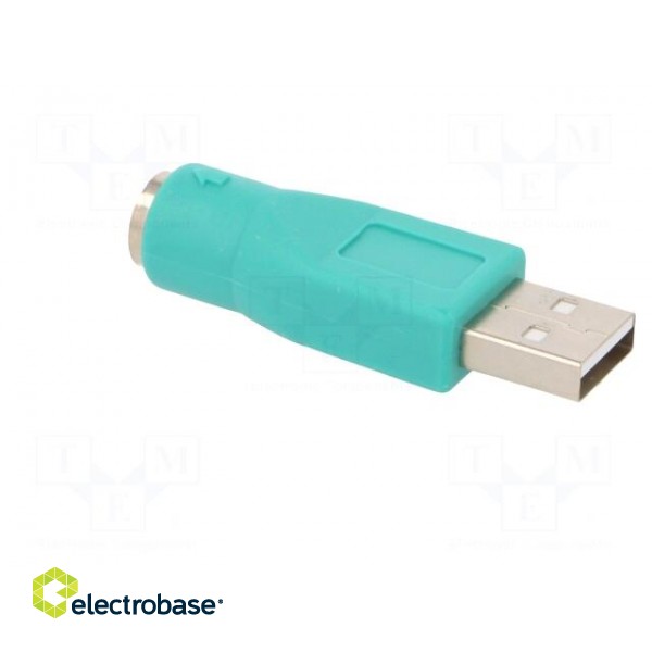 Adapter USB-PS2 | PS/2 socket,USB A plug | nickel plated | green paveikslėlis 8