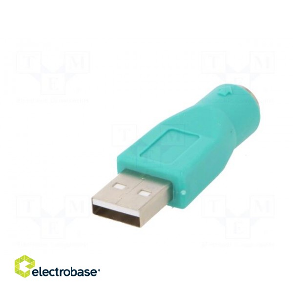 Adapter USB-PS2 | PS/2 socket,USB A plug | nickel plated | green paveikslėlis 2