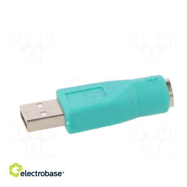 Adapter USB-PS2 | PS/2 socket,USB A plug | nickel plated | green фото 3