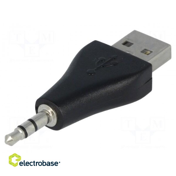 Adapter | USB 2.0 | USB A plug,Jack 3.5mm 3pin plug | gold-plated image 1