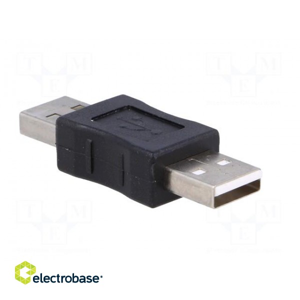 Adapter | USB 2.0 | USB A plug,both sides | nickel plated paveikslėlis 8