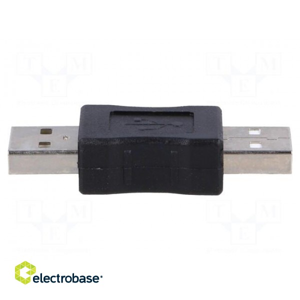 Adapter | USB 2.0 | USB A plug,both sides | nickel plated paveikslėlis 1