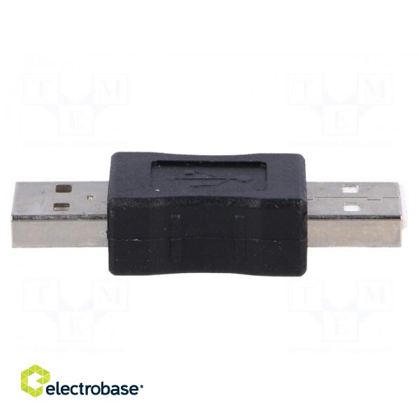 Adapter | USB 2.0 | USB A plug,both sides | nickel plated paveikslėlis 7