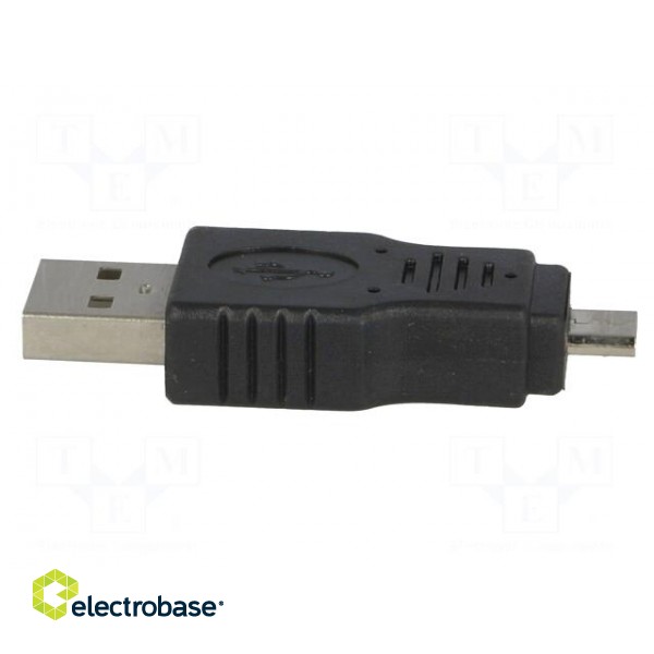 Adapter | USB 2.0 | USB A plug,USB B micro plug | nickel plated image 3