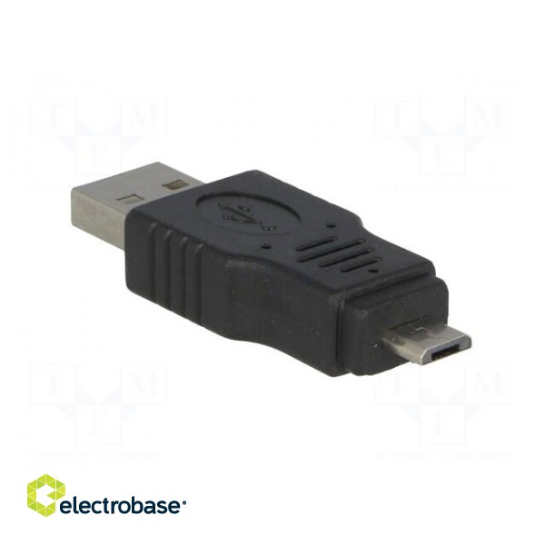 Adapter | USB 2.0 | USB A plug,USB B micro plug | nickel plated paveikslėlis 4