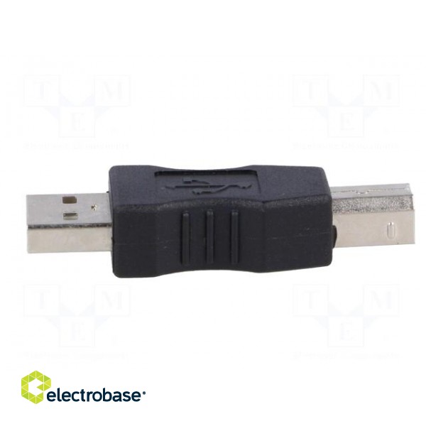Adapter | USB 2.0 | USB A plug,USB B plug | nickel plated paveikslėlis 3