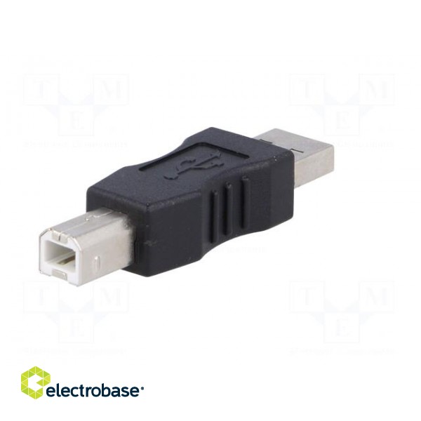 Adapter | USB 2.0 | USB A plug,USB B plug | nickel plated | black image 6