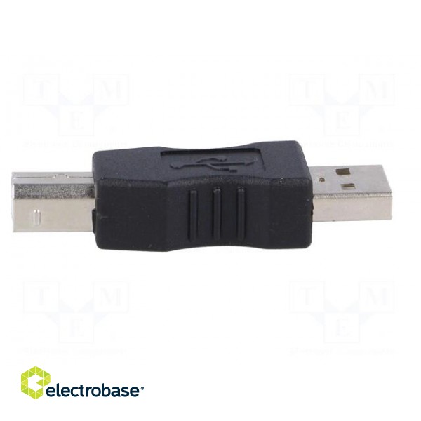 Adapter | USB 2.0 | USB A plug,USB B plug | nickel plated | black image 7