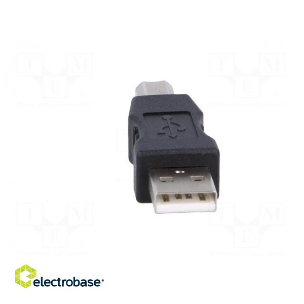 Adapter | USB 2.0 | USB A plug,USB B plug | nickel plated | black image 9