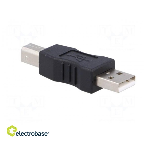 Adapter | USB 2.0 | USB A plug,USB B plug | nickel plated | black image 8