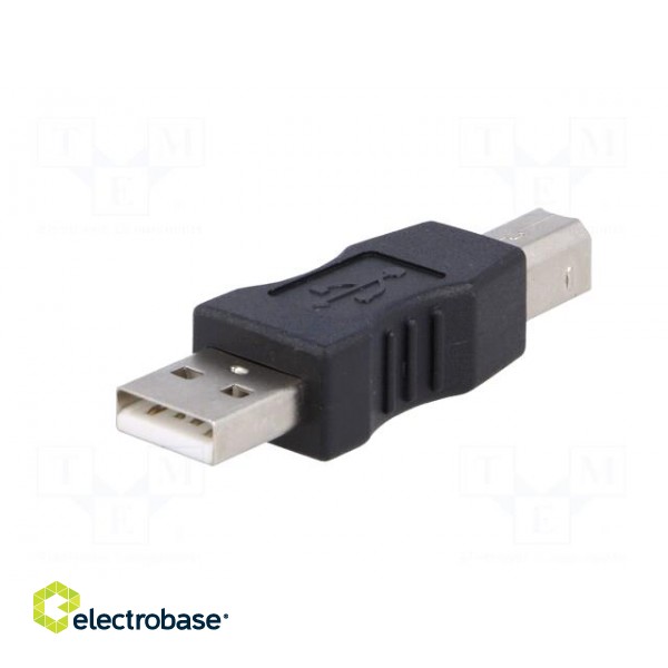 Adapter | USB 2.0 | USB A plug,USB B plug | nickel plated paveikslėlis 2