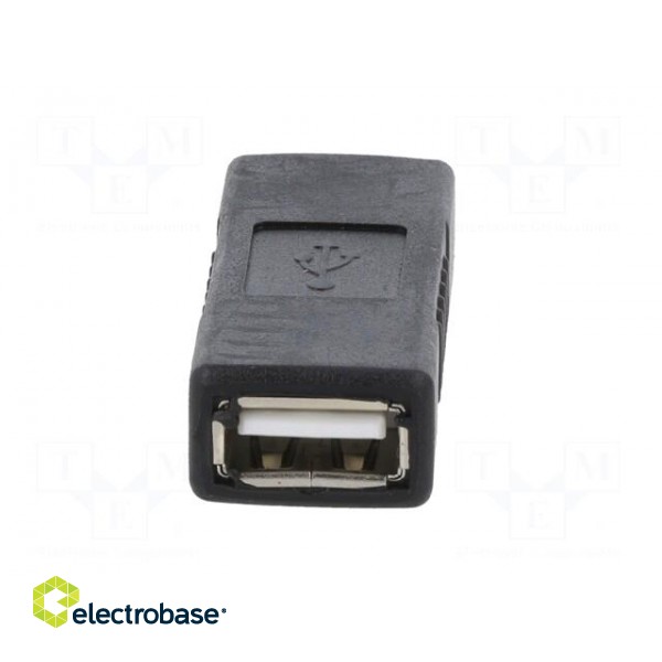 Adapter | USB 2.0 | USB A socket,both sides | gold-plated | black image 6