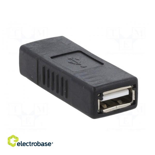 Adapter | USB 2.0 | USB A socket,both sides | gold-plated | black image 5