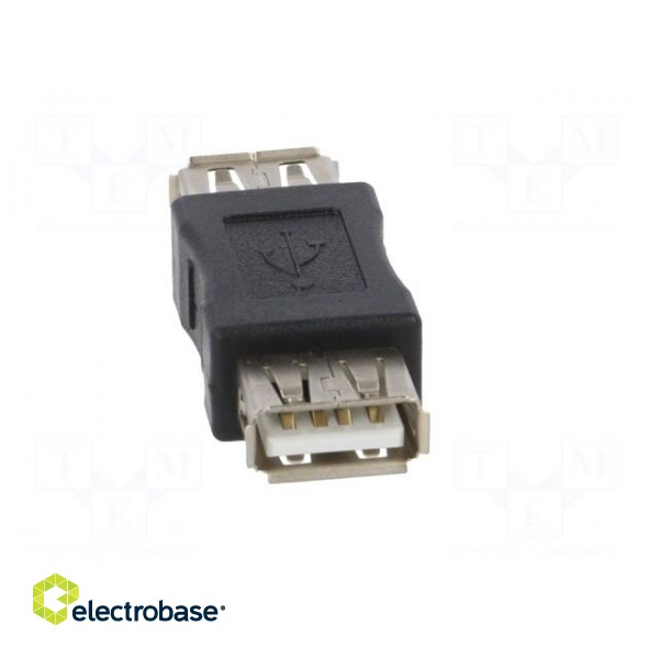 Adapter | USB 2.0 | USB A socket,both sides | nickel plated paveikslėlis 9