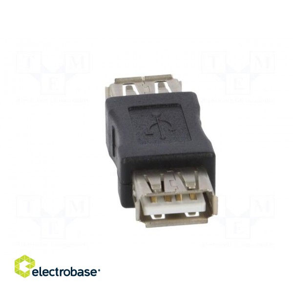 Adapter | USB 2.0 | USB A socket,both sides | nickel plated paveikslėlis 5
