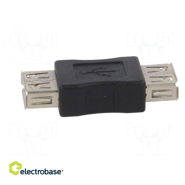 Adapter | USB 2.0 | USB A socket,both sides | nickel plated paveikslėlis 3