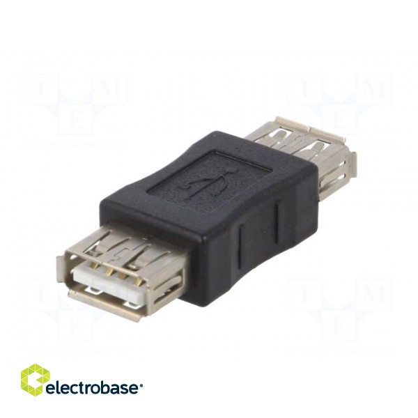 Adapter | USB 2.0 | USB A socket,both sides | nickel plated paveikslėlis 6