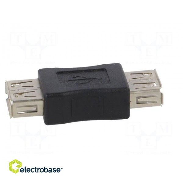 Adapter | USB 2.0 | USB A socket,both sides | nickel plated paveikslėlis 7