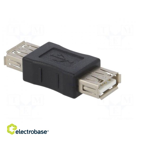 Adapter | USB 2.0 | USB A socket,both sides | nickel plated paveikslėlis 8