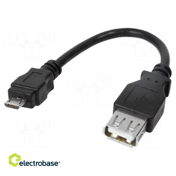 Adapter | USB 2.0 | USB A socket,USB B micro plug | 80mm