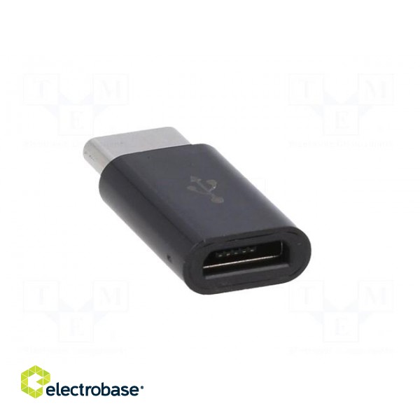 Adapter | USB 2.0 | USB B micro socket,USB C plug | black image 5
