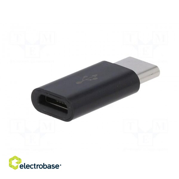 Adapter | USB 2.0 | USB B micro socket,USB C plug | black image 7
