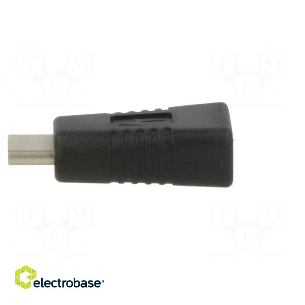 Adapter | USB 2.0 | USB B micro socket,USB C plug | black paveikslėlis 3