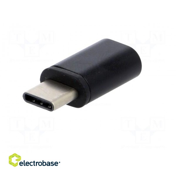 Adapter | USB 2.0 | USB B micro socket,USB C plug | nickel plated image 2