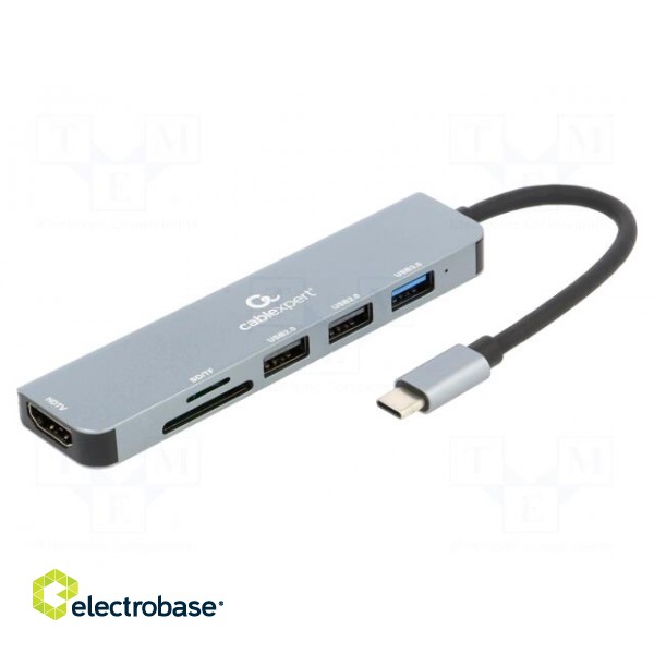 Adapter | USB 2.0,USB 3.1 | 0.12m | black | 5Gbps | grey | Cablexpert