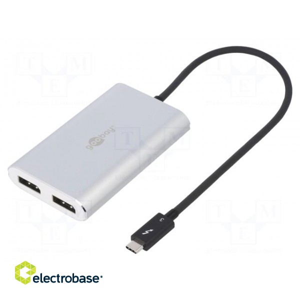 Adapter | USB 3.0 | DisplayPort socket x2 | 0.45m | Colour: white