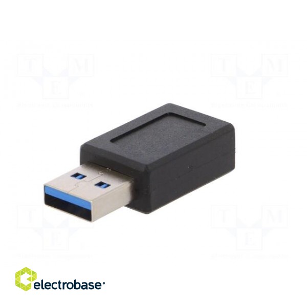 Adapter | USB 3.0 | USB A plug,USB C socket | Colour: black image 6
