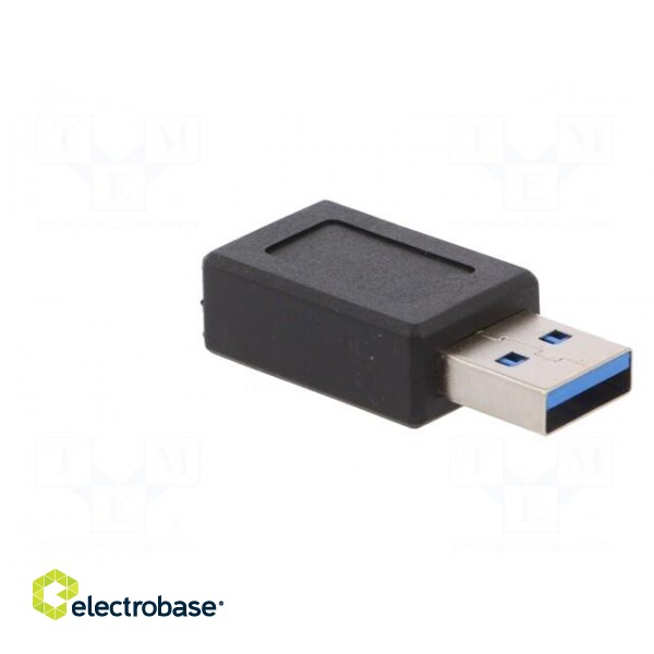 Adapter | USB 3.0 | USB A plug,USB C socket | Colour: black image 4