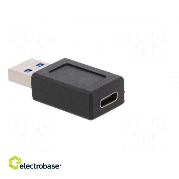 Adapter | USB 3.0 | USB A plug,USB C socket | Colour: black image 8