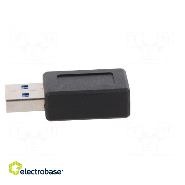 Adapter | USB 3.0 | USB A plug,USB C socket | Colour: black image 7