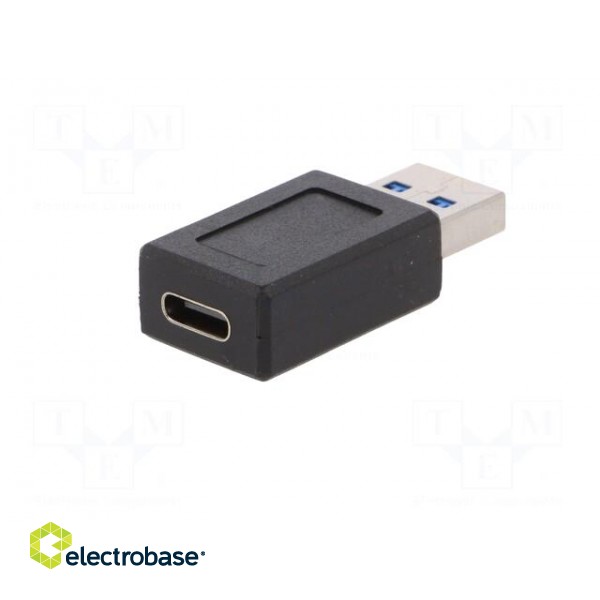 Adapter | USB 3.0 | USB A plug,USB C socket | Colour: black image 2