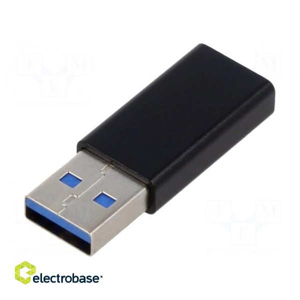 Adapter | USB 3.0 | USB A plug,USB C socket | nickel plated | 5Gbps