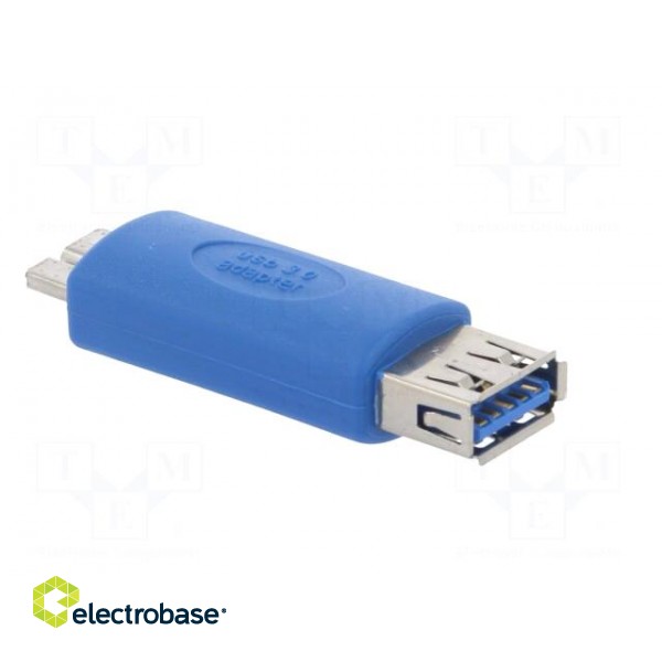 Adapter | USB 3.0 | USB A socket,USB B micro plug | nickel plated paveikslėlis 4
