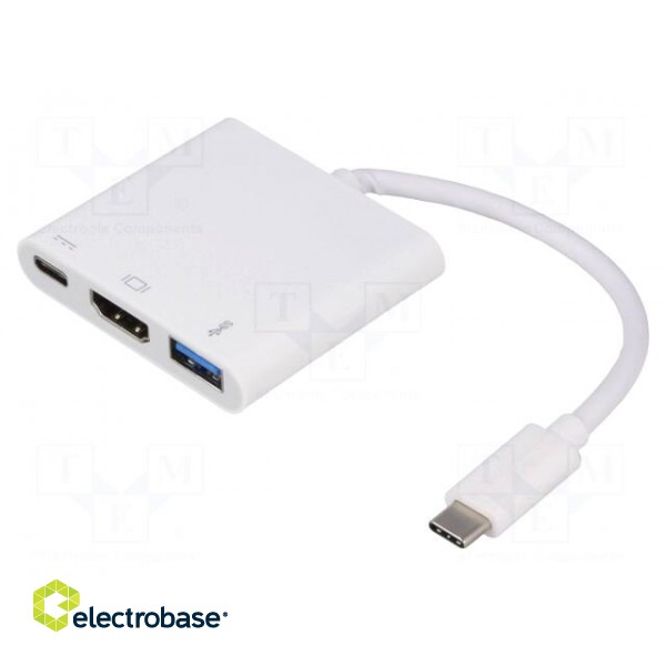 Adapter | Power Delivery (PD),USB 3.0,USB 3.1 | 0.2m | white | white