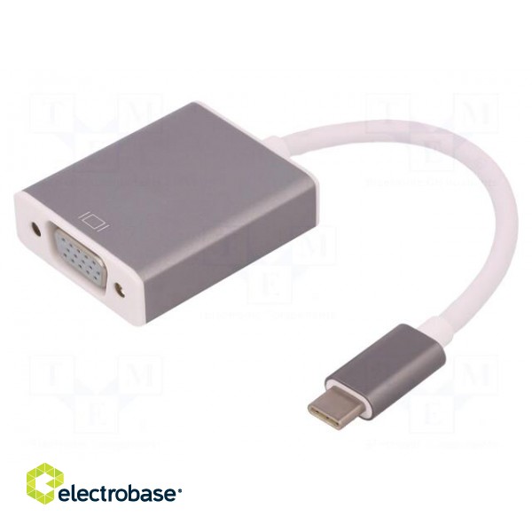 Adapter | USB 3.1 | D-Sub 15pin HD socket,USB C plug | 0.19m | white