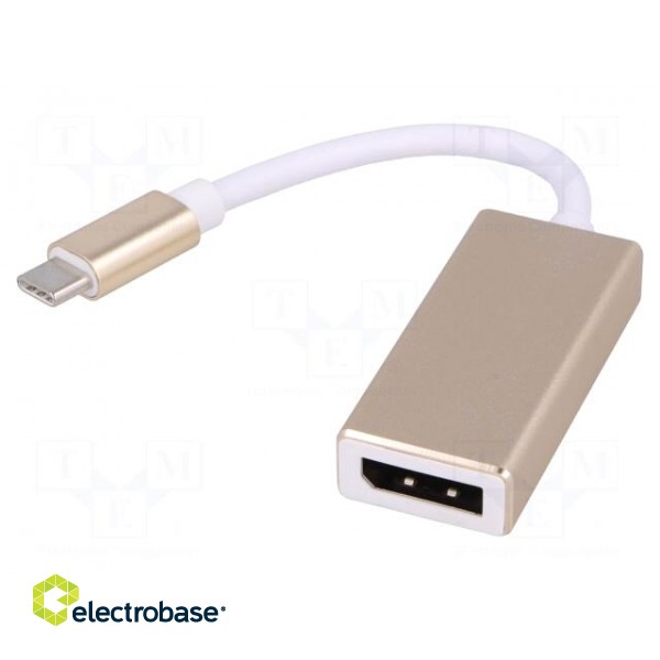 Adapter | USB 3.1 | DisplayPort socket,USB C plug | nickel plated