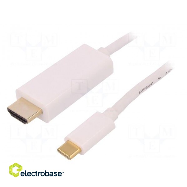 Adapter | USB 3.1 | HDMI plug,USB C plug | 1m | Colour: white