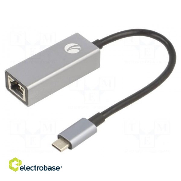Adapter | USB 3.1 | RJ45 socket,USB C plug | nickel plated | 0.2m